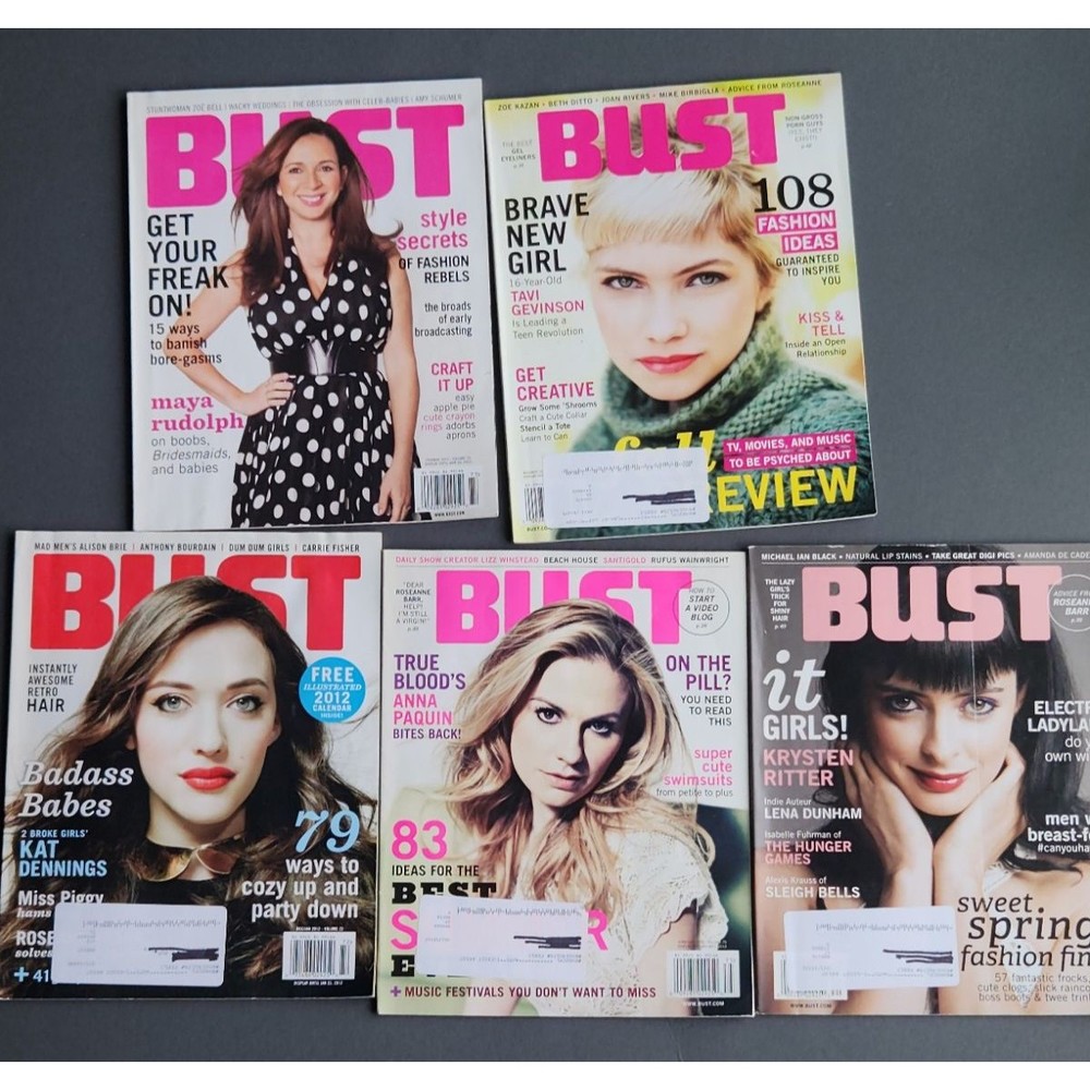 Bust Magazine 2012 Lot of 5 Kat Dennings Krysten Ritter Maya Rudolph